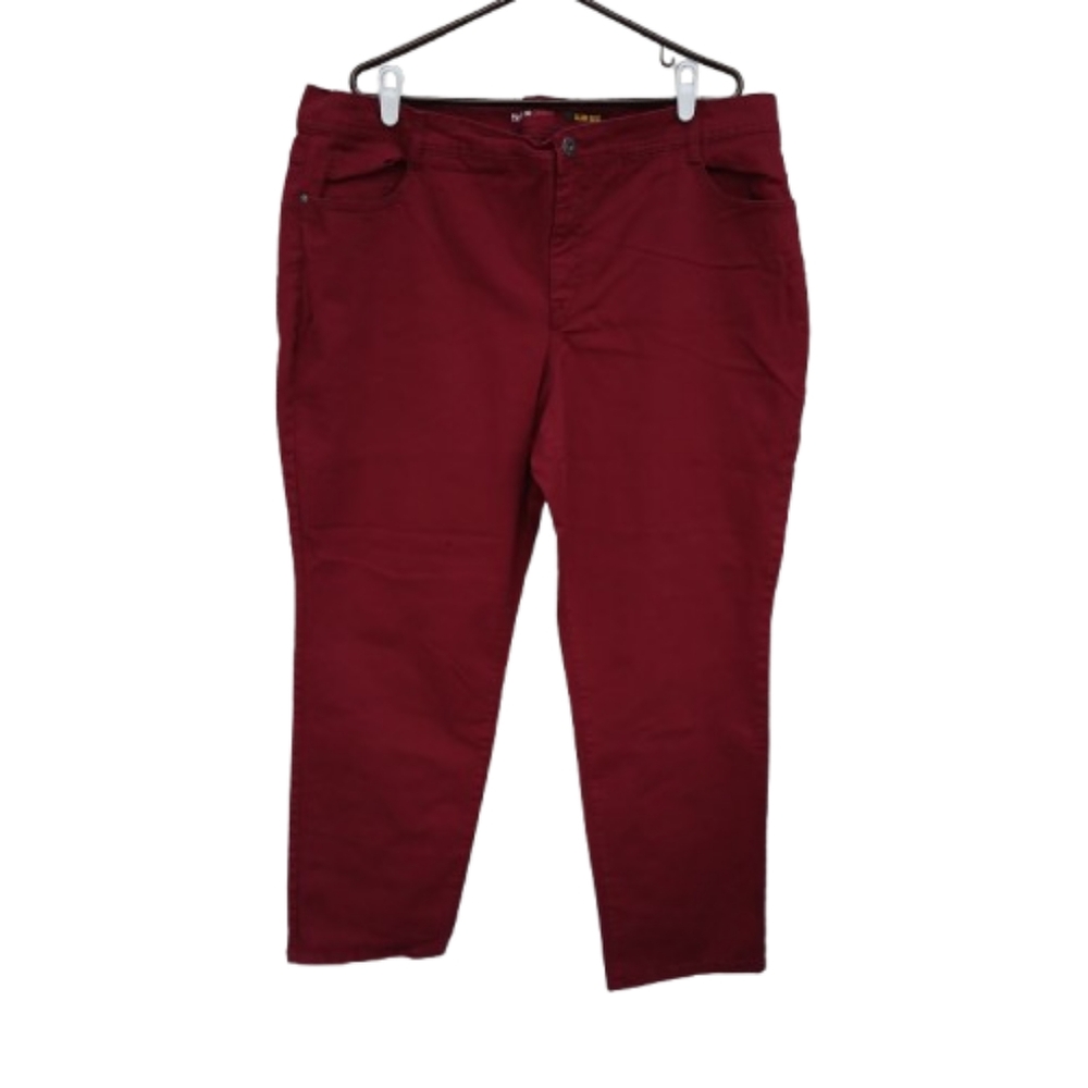 EUC Style & Co Denim Jeans Slim Leg Women's Size 24W Deep Red Plus Size